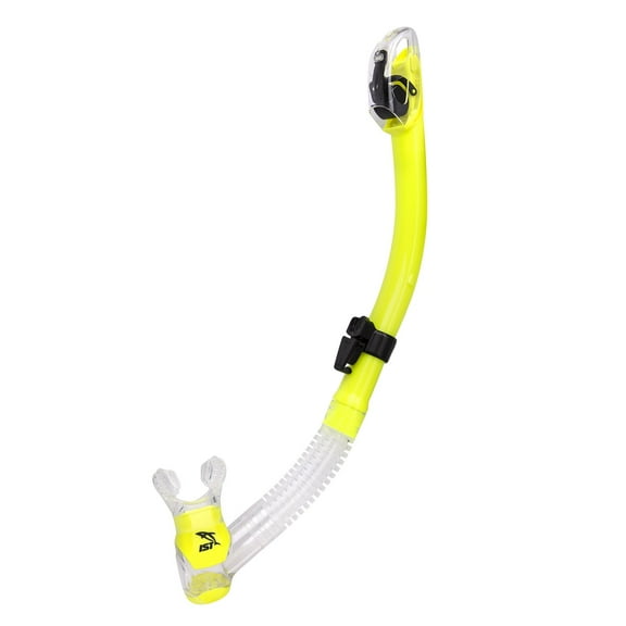IST SN-204 Dry Top Snorkel with Hypoallergenic Silicone, Splash Guard & Flex Tube for Diving & Snorkeling (Yellow)