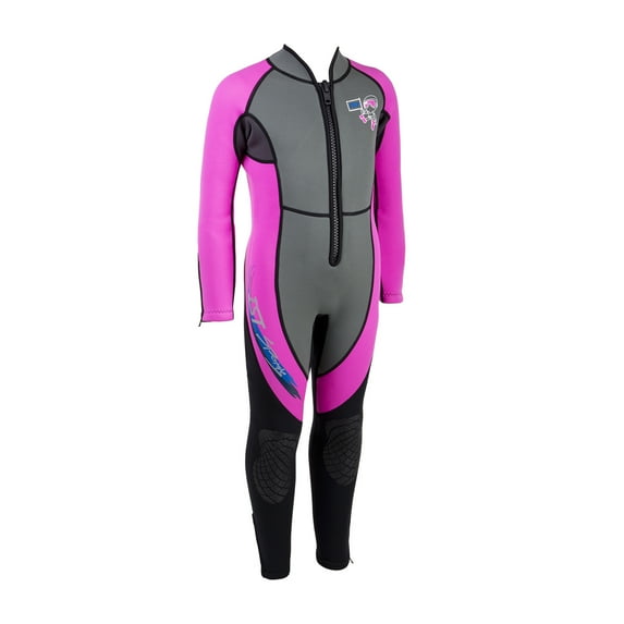 IST WSK-80 Kids 3mm Full Length Wetsuit with Super Stretch Panels (Hot Pink, X-Small)