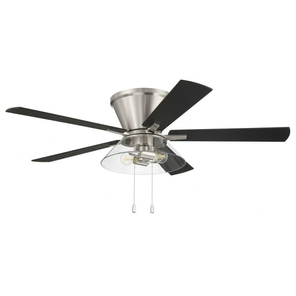 IST52BNK5 Craftmade Lighting Insight - 5 Blade Flush Ceiling Fan with Light Kit In Contemporary Style-12.28 Inches Tall and 52 Inches Wide-Brushed