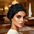 thumbnail image 1 of ISUHAZBO Head Wraps For Women Adjustable Satin Bonnet For Sleeping Double Layer Wrap Reduce Friction Frizz Natural Curly Turban Headwraps One Size, 1 of 4