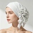 thumbnail image 1 of ISUHAZBO Head Wraps For Women Ruffled Turban Head Wrap Soft Stretchy Headwrap Elegant Head Cover Cap Daily Wear Sleeping Cap Turban Headwraps One Size, 1 of 4
