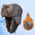 thumbnail image 1 of ISUHAZBO Men's Trapper Hat Cycling Warm Windproof Ear Protector Caps Cold Proof Faux Fur Hat Outdoor Thunderhead Ski Cap Linning Eskimo Windproof Winter Hat One Size, 1 of 3