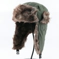 thumbnail image 1 of ISUHAZBO Men's Trapper Hat Trooper Warm Winter Earflaps Faux Fur Hat Outdoor Thunderhead Windproof Ski Cap Faux Fur Linning Eskimo Windproof Ushanka Hunting Hat Winter Hat One Size, 1 of 6