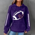 thumbnail image 1 of ISUHAZBO Women's Hoodies Sweatshirt Knit Football Graphic Long Sleeve Hooded Pullover Sweatshirt Casual Sporty Top XXL, 1 of 5