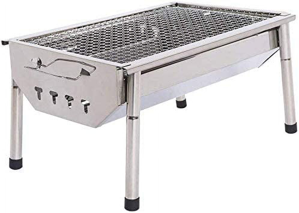 ISUMER Charcoal Grill Barbecue Portable BBQ - Stainless Steel Folding BBQ Kabab Grill Camping Grill Tabletop Grill Hibachi Grill for Shish Kabob Portable Camping Cooking Small Grill - image 1 of 4