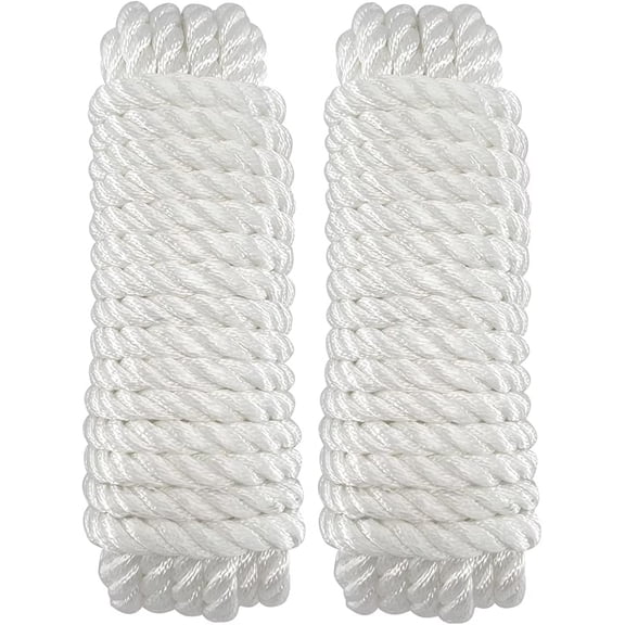 ISURE MARINE 2Pack 1/2 X 25 Dock Lines Marine Grade Double Braided Nylon Dock Line Boat Rope Mooring Rope Dock Line