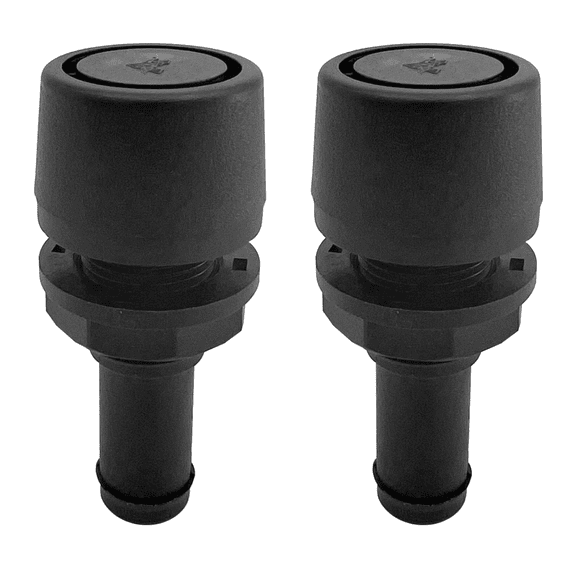 ISURE MARINE 2pcs Polypropylene Fuel Vent, Plastic Marine Thru Hull Exhaust Applicable to Connecting 16Mm Hose Marine Polypropylene Fuel Ventilation Device,Black