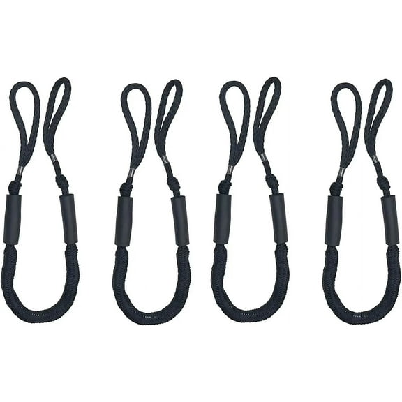 ISURE MARINE 4 Pack 4ft Boat Dock Lines Mooring Ropes,Boat Bungee Line Boat Dock and Anchor Lines