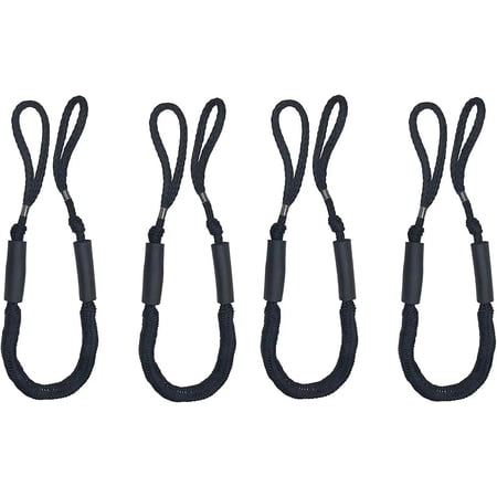 ISURE MARINE 4 Pack 4ft Boat Dock Lines Mooring Ropes,Boat Bungee Line Boat Dock and Anchor Lines