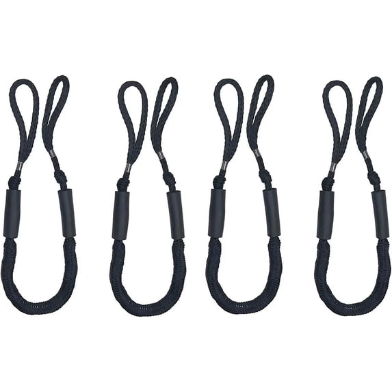 ISURE MARINE 4 Pack 4ft Boat Dock Lines Mooring Ropes,Boat Bungee Line Boat Dock and Anchor Lines