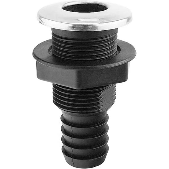 ISURE MARINE Boat Stainless Steel Trim Cover 3/4 Inch Straight Hose Pipe Elbow Bilge Pump Drain Thru Hull Fitting