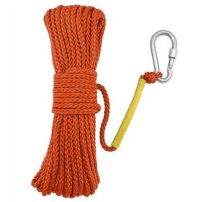 ISURE MARINE Hollow Line Rope Heaving Line with Spring Hook for Ring Buoy 1/4" x 50' Orange
