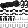 thumbnail image 1 of ISURE MARINE Kayak Deck Rigging Kit Accessory 8 ft Bungee Rope with Bungee Rope Ends Hooks, Tie Down Pad Eye, 6 J-Hooks with Screw for Boat Kayak Canoe, 1 of 6