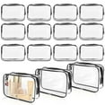 ISUSSER 15 PCS Transparent Cosmetic Bags Clear Toiletry Bags Waterproof