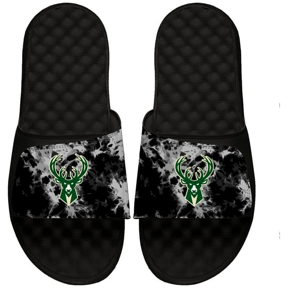 ISlide Black Milwaukee Bucks Acid Wash Slide Sandals