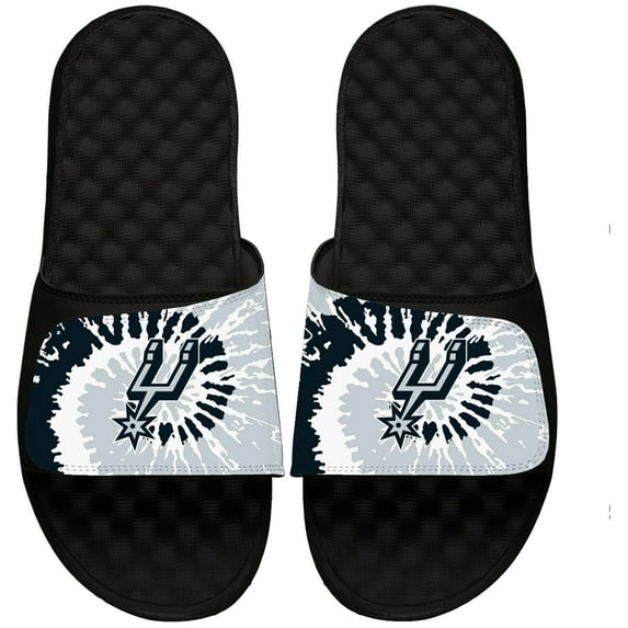 ISlide Black San Antonio Spurs Tie Dye Slide Sandals