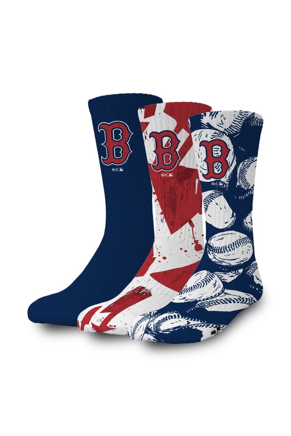 Boston Red Sox Three-Pack Lifestyle Crew Socks Set