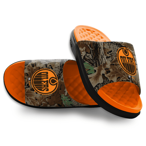 ISlide Edmonton Oilers RealTree Advantage Camo Motive Slide Sandals