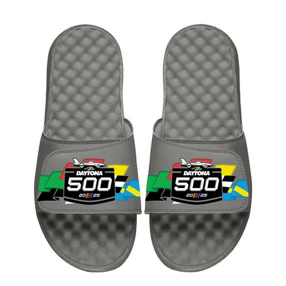 ISlide Gray Daytona 500 Primary Flags Slide Sandals