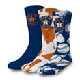 thumbnail image 1 of ISlide Houston Astros Three-Pack Lifestyle Crew Socks Set, 1 of 4