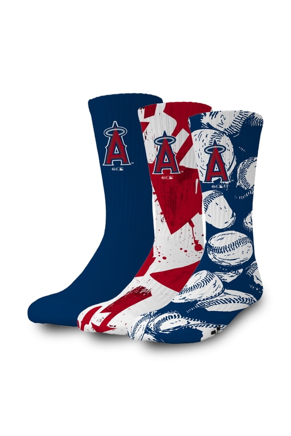 Los Angeles Angels Three-Pack Lifestyle Crew Socks Set