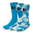 thumbnail image 1 of ISlide Miami Marlins Three-Pack Lifestyle Crew Socks Set, 1 of 4