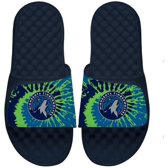 ISlide Navy Minnesota Timberwolves Tie Dye Slide Sandals