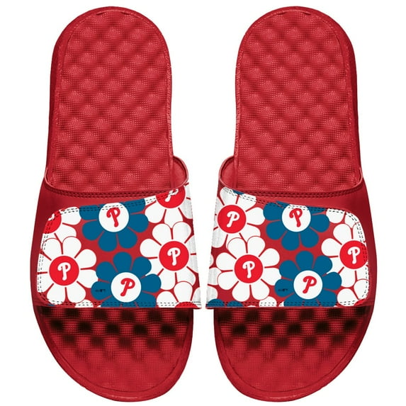 ISlide Red Philadelphia Phillies Floral Loudmouth Slide Sandals
