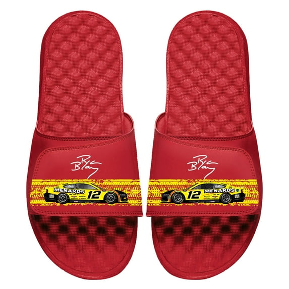 ISlide Red Ryan Blaney Car Signature Stack Slide Sandals