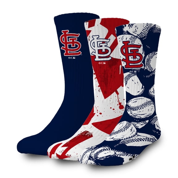 ISlide St. Louis Cardinals Three-Pack Lifestyle Crew Socks Set