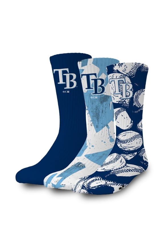 Tampa Bay Rays Three-Pack Lifestyle Crew Socks Set