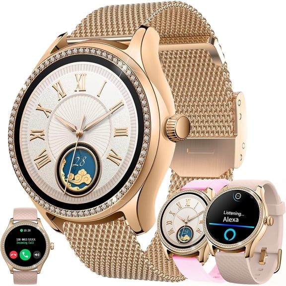 ISmart Watch for Men, 1.38" HD Touchscreen, Bluetooth Calling (Answer/Make Calls), 100+ Sports Modes, 10-Day Standby, IP68 Waterproof, Fitness Tracker Compatible with Android & iPhone (3 Strap)