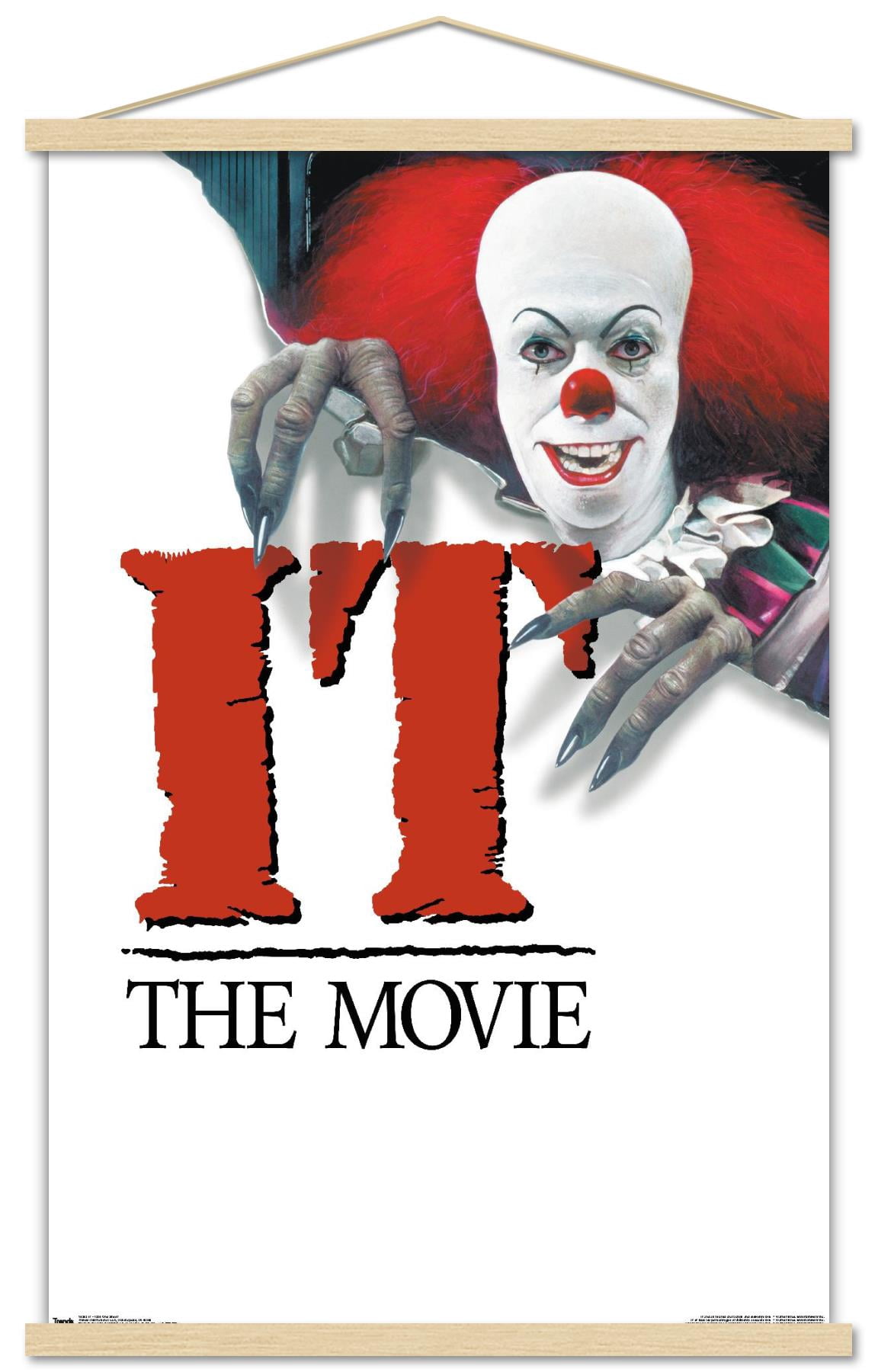 IT - 1990 One Sheet Wall Poster with Wooden Magnetic Frame, 22.375" x 34"