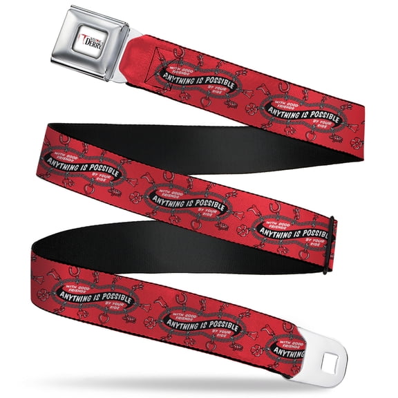 IT Belt, Seatbelt Buckle Belt, It Welcome To Derry Anything Is Possible Charm Bracelet Red, Youth 22 to 32 Inches