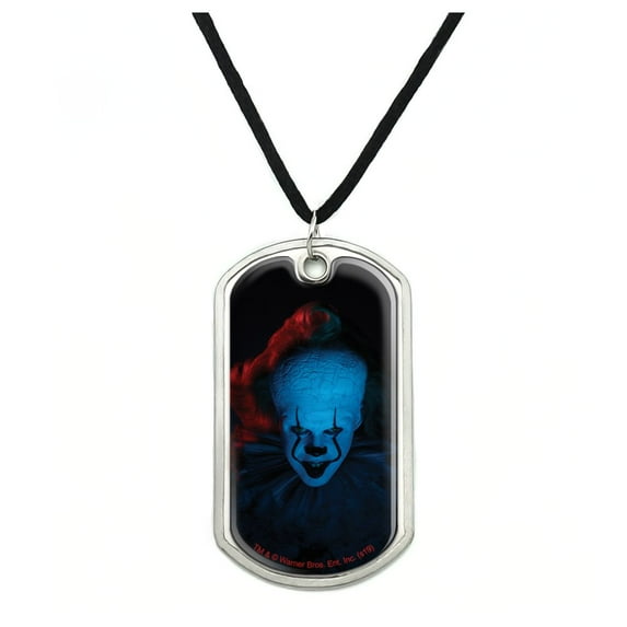 IT: Chapter 2 Blue Pennywise Military Dog Tag Pendant Necklace with Cord