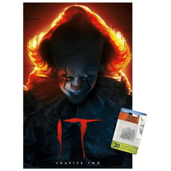 IT: Chapter 2 - EVil Glow Wall Poster with Push Pins, 14.725" x 22.375"