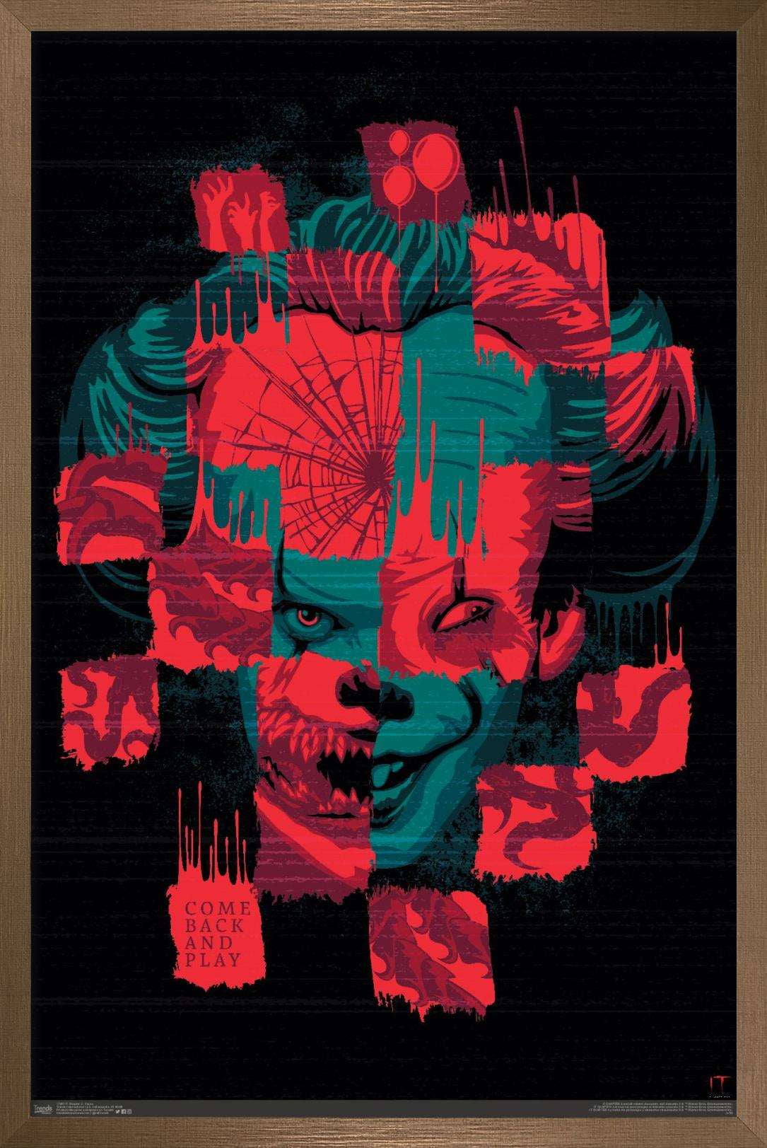 IT: Chapter 2 - Faces Wall Poster, 14.725" x 22.375", Framed