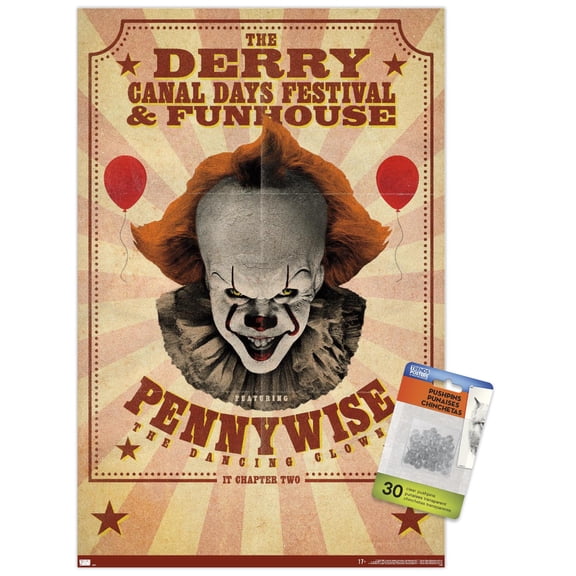 IT: Chapter 2 - Funhouse Wall Poster with Pushpins, 14.725" x 22.375"