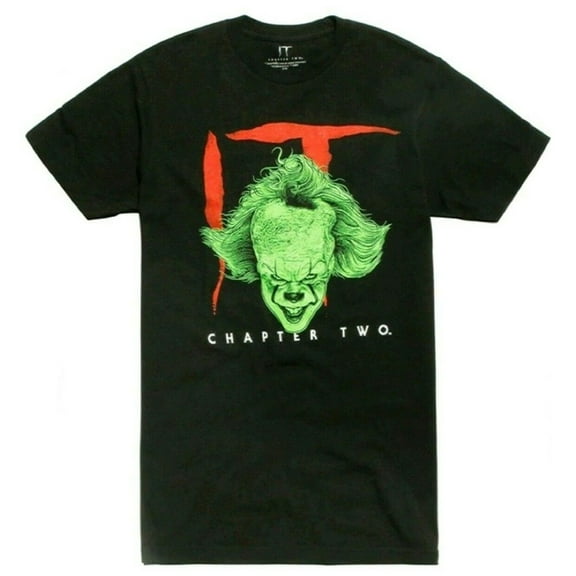 IT Chapter 2 Green Pennywise Men's Black T-Shirt (Large)