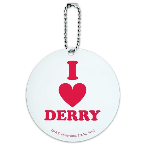 IT: Chapter 2 I Love Derry Round Luggage ID Tag Card Suitcase Carry-On