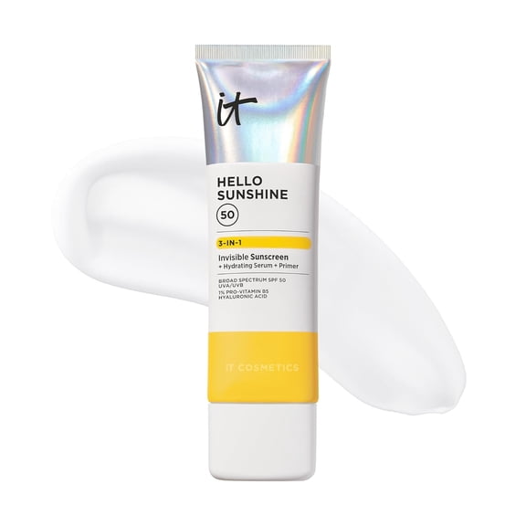 IT Cosmetics Hello Sunshine Invisible Sunscreen for Face SPF 50 Sunscreen - Super Jumbo Size 2.7oz 80ml