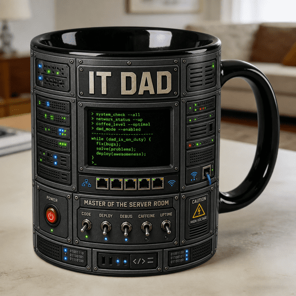 IT Dad Accent Mug Server Panel Coffee Mug for Father’s Day Gift