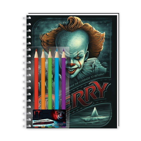 Stephen King's It Horror Sketch Book with 5 Colored Pencils