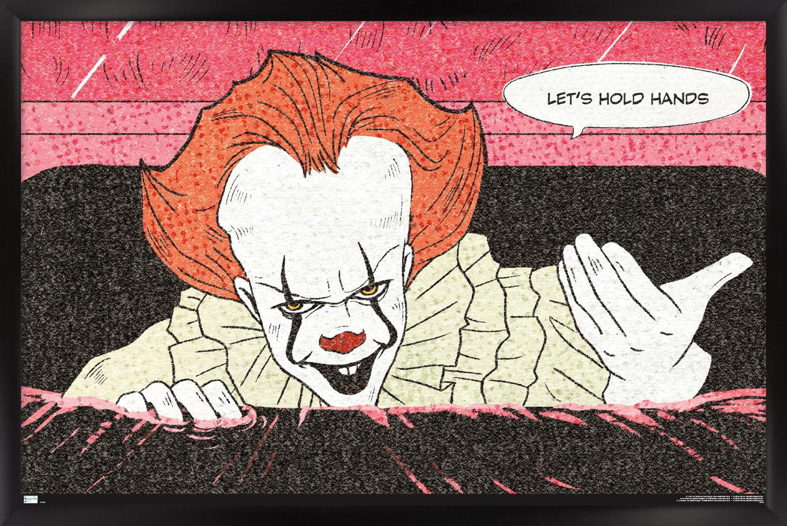 IT - Let's Hold Hands Wall Poster, 22.375" x 34" Framed