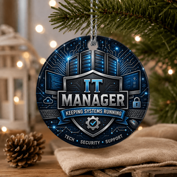 IT Manager Ornament Computer Technology Christmas Tree Gift for Tech Support Leaders