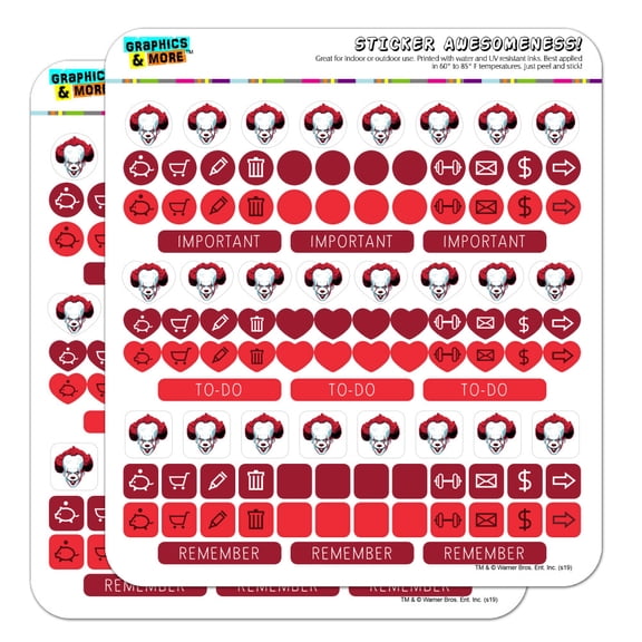 IT Pennywise Come Home Planner Calendar Scrapbooking Crafting Sticker Set