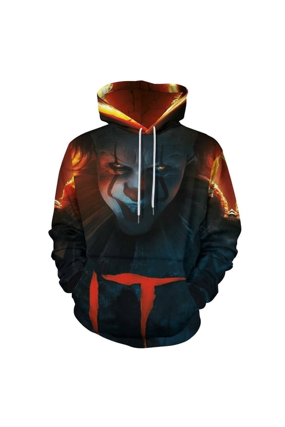 IT Pennywise Horror Adult Sweater Pullover Sweatshirt Hoodies Long Sleeve Hooded Jackets Men Women