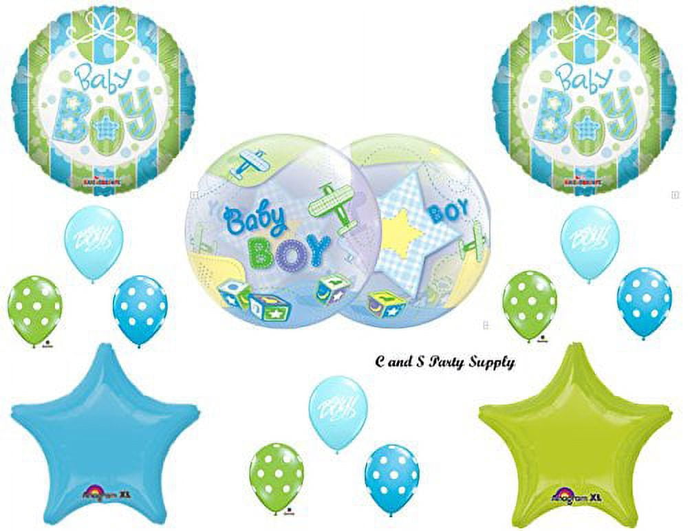 C & S PARTY SUPPLY IT'S A BOY AIRPLANE & BLOCKS BABY SHOWER Balloons Decorations Supplies
