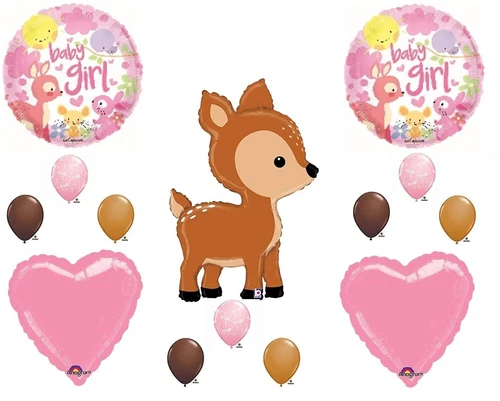IT'S A DOE Oh Deer Baby Girl Shower Balloons Decoration Supplies Mossy Oak Camo