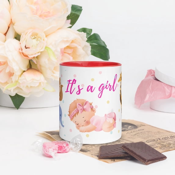 IT'S A GIRL. Celebration Coffee Mug (Red)